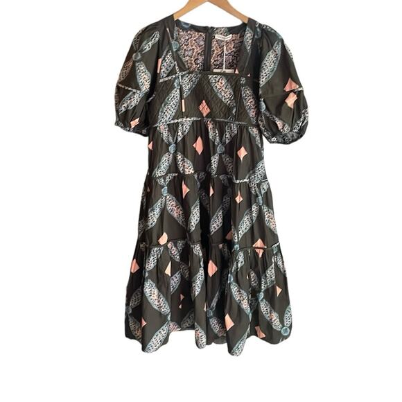 Ulla Johnson Nora Dress in Quilted Army - Picture 2 of 16